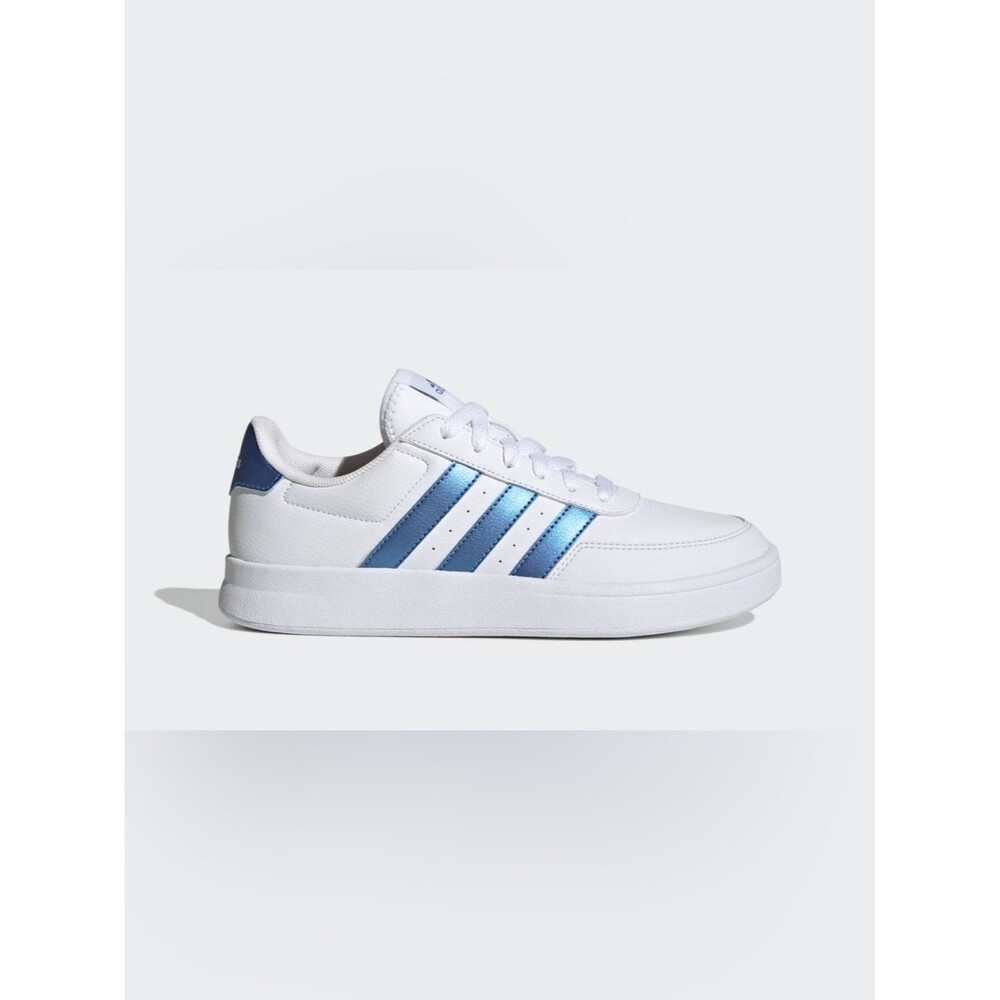 adidas Breaknet 2.0 Sneakers with Metallic Light Blue Stripes - Size 7.5 - New